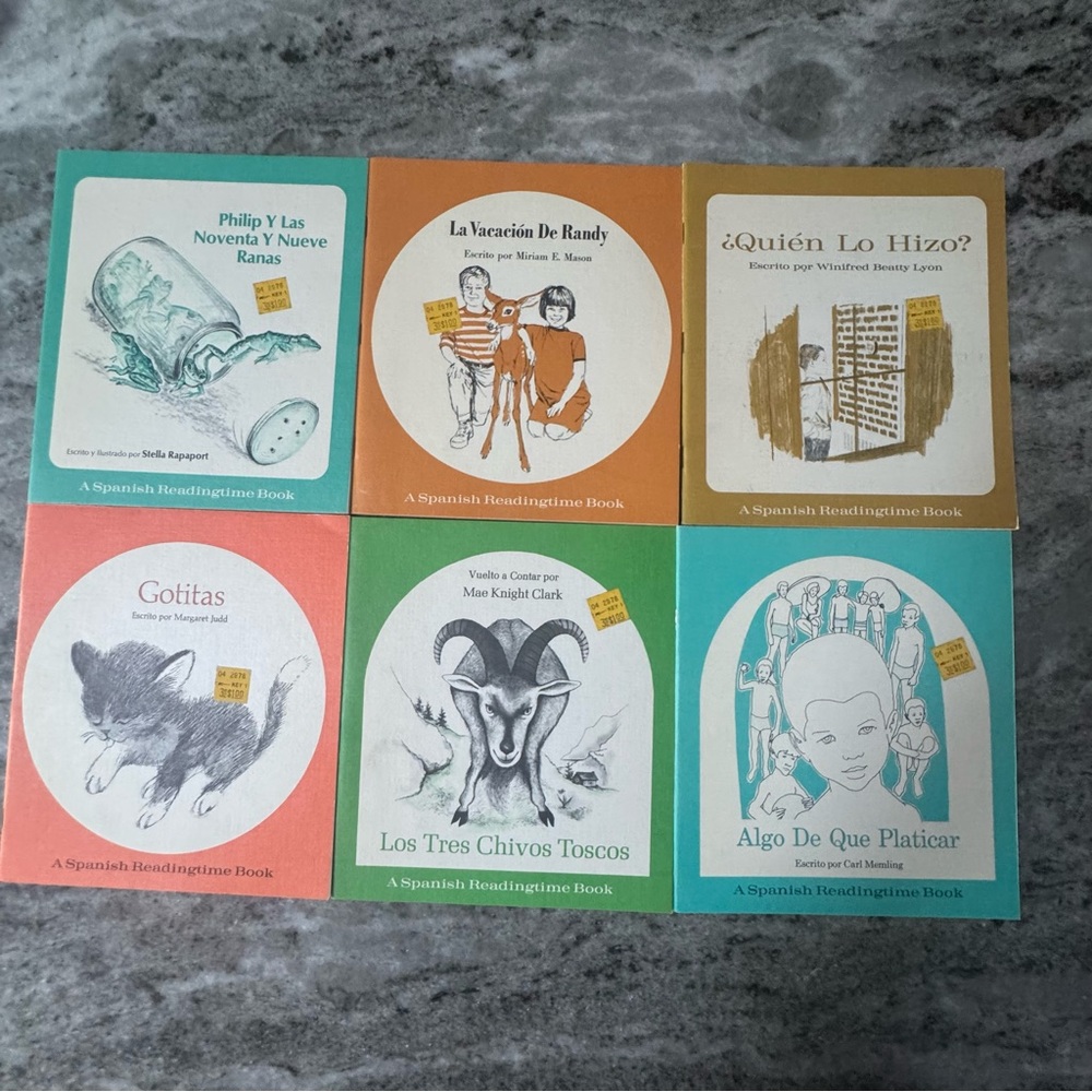 Vintage Spanish Readingtime Books Lot of 6 Macmillan Children’s Readers 1972